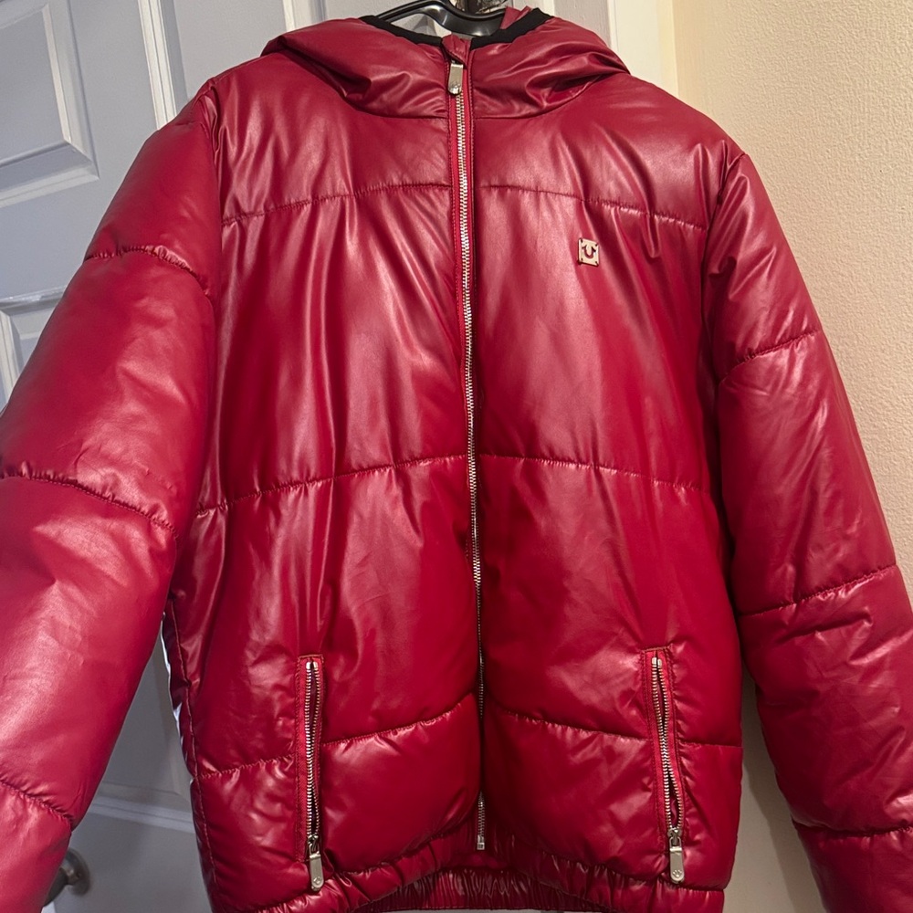 True Religion Red Puffer Jacket